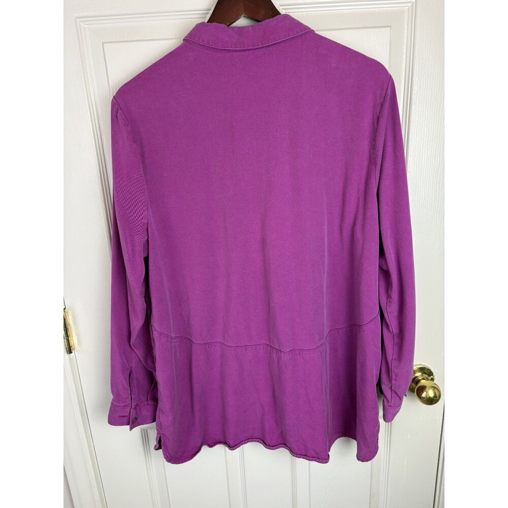 J JIll Blouse XL Purple Button Down Oversized Long Sleeve 167 - Picture 3 of 4